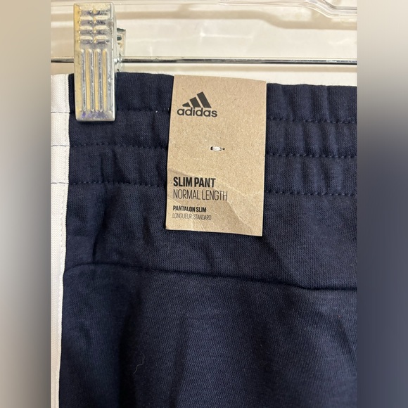 Adidas Jogger Essentials Fleece 3-Stripes Women's SM Dark Blue Sweat Pants NWT - Picture 6 of 7